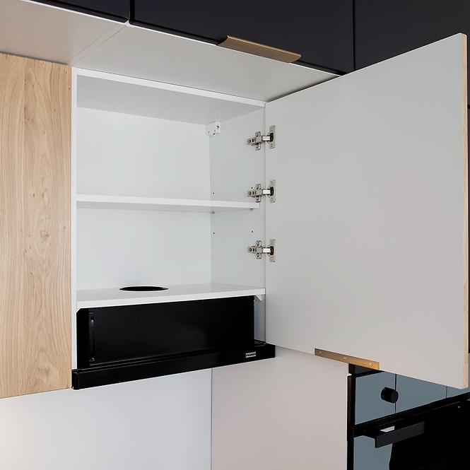 Küchenzeile Denis D20 Cargo + Korb Schwarz Mat Continental/Weiß