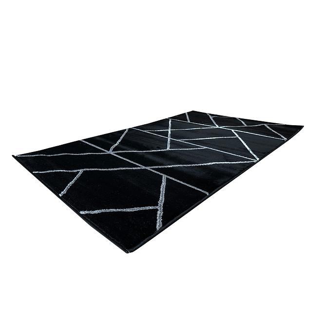 Teppich Frisee Diamond 0,8/1,5 B0052 schwarz/silber