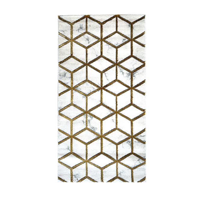 Teppich Frisee Diamond 0,8/1,5 B0072 weiß/gold