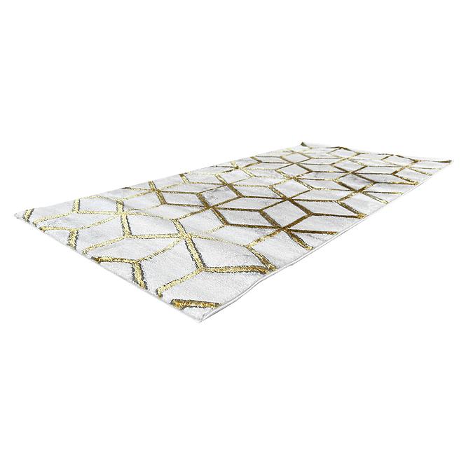 Teppich Frisee Diamond 0,8/1,5 B0072 weiß/gold