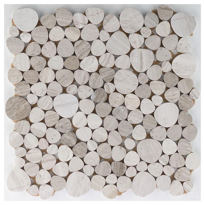 Mosaik Marmor grey stripe oval geschliffen 65622 32x32