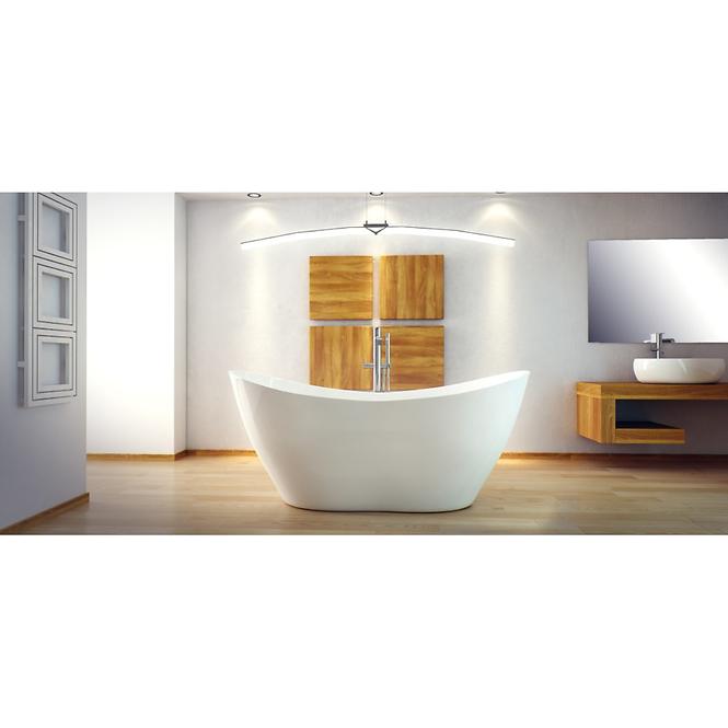 Freistehende Badewanne Viya 160x70 weiß + klik-klak