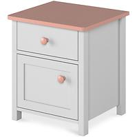 Nachttisch Luna 45cm Weiß / Pink