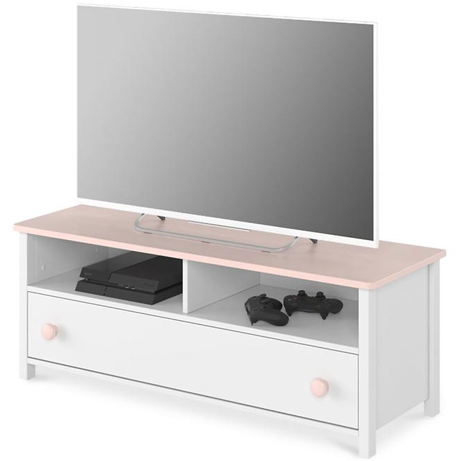 Tv Tisch Luna 120cm Weiß / Pink