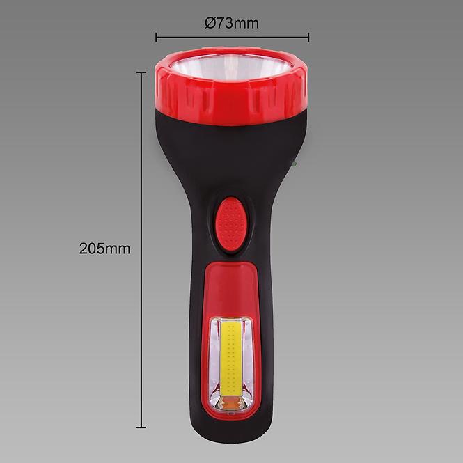 Taschenlampe Traper LED 1W+3W 03932 Rot/schwarz