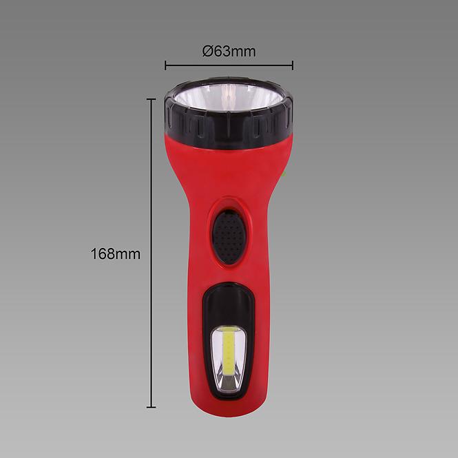 Taschenlampe Traper LED 1W+2W 03933 Rot/schwarz