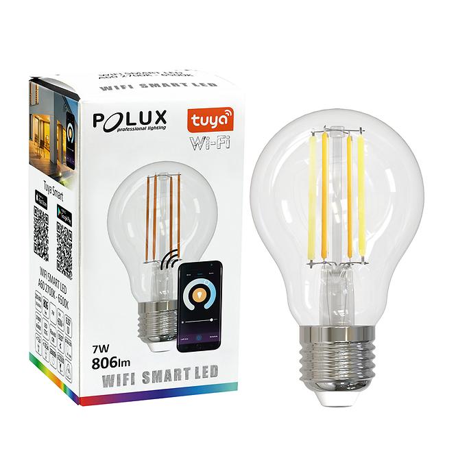 POLUX LED Glühbirne A60 E27 7W Klar 2700-6500K + RGB WIFI TUYA