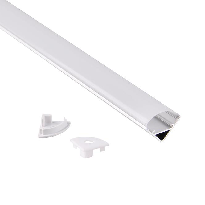 Eckprofil aus Aluminium für LED-Streifen, Länge 1 m, Farbe: satiniert 