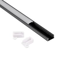 Aluminiumprofil für LED-Streifen, Länge 1 m, Farbe: schwarz 