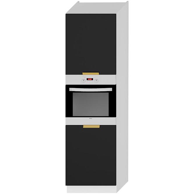 Küchenzeile Denis D60pk 2133 Pl Schwarz Mat Continental/Weiß