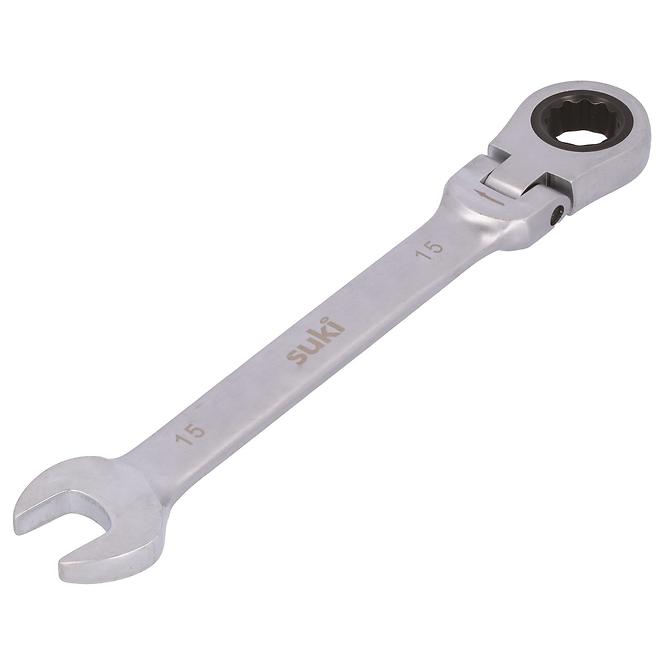 Ringratschenschlüssel schwenkbar flach 15 mm