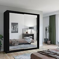 Schrank Lux 203 schwarz+2 x spiegel