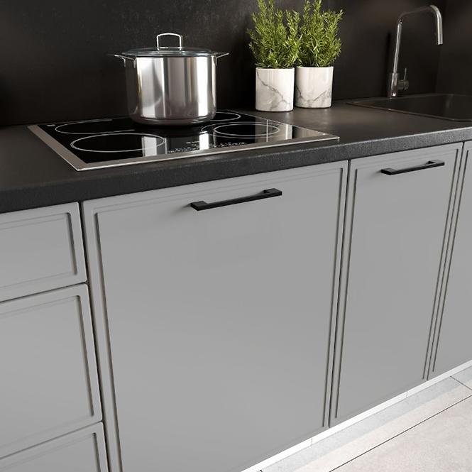 Küchenzeile Emily W60/68 Slim Pl mit schwarzer haube grau