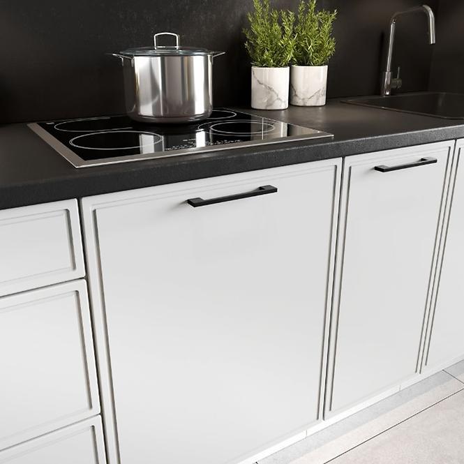 Küchenzeile Emily W60/68 Slim Pl mit schwarzer haube weiß