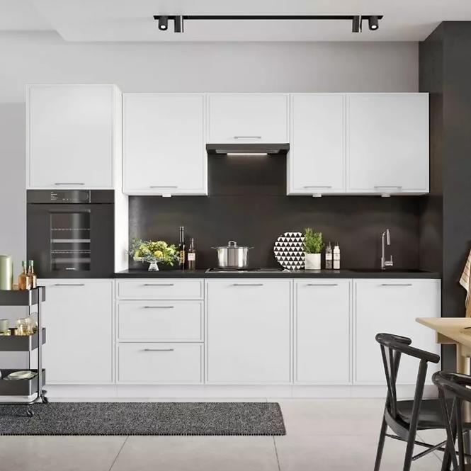 Küchenzeile Emily W60/68 Slim Pl mit schwarzer haube weiß