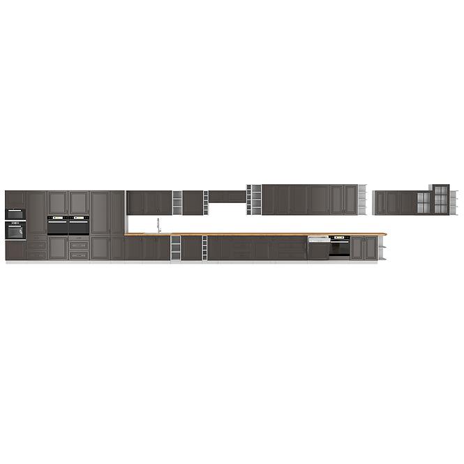 Küchenzeile STILO graphit matt/weiß 60g-72 1f,4