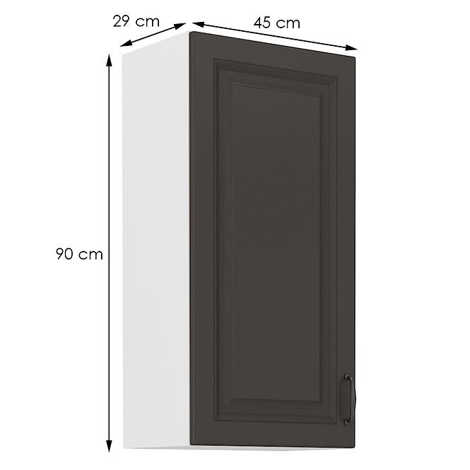 Küchenzeile STILO graphit matt/weiß 45g-90 1f,2
