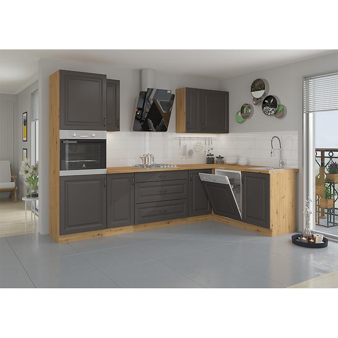Küchenzeile STILO graphit matt/artisan 50g-72 1f,6