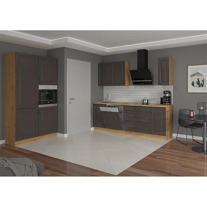 Küchenzeile STILO graphit matt/artisan 45g-90 1f,8