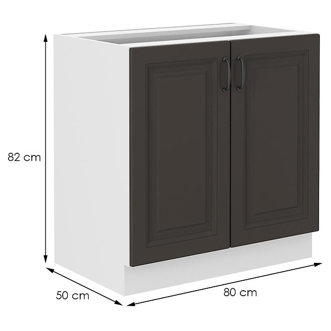 Küchenzeile STILO graphit matt/weiß 80d 2f bb,2