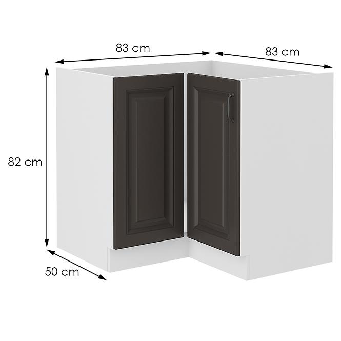 Küchenzeile STILO graphit matt/weiß 89x89 dn 1f bb,2
