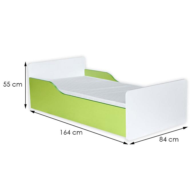 Bett mit Matratze BB08 weiß+grün