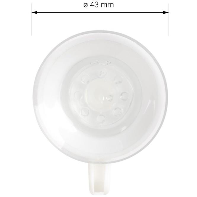 Saughaken aus Kunststoff, Durchmesser 43 mm, weiß