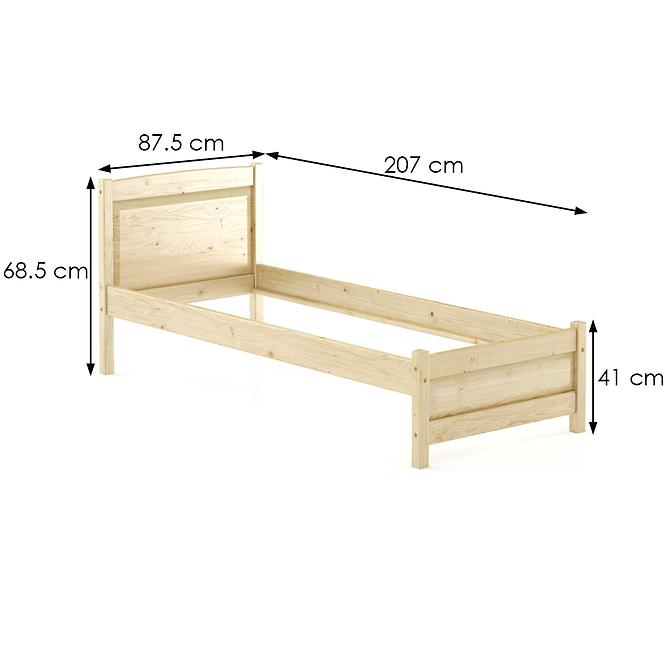 Bett aus kiefernholz LK125–80x200 nyers
