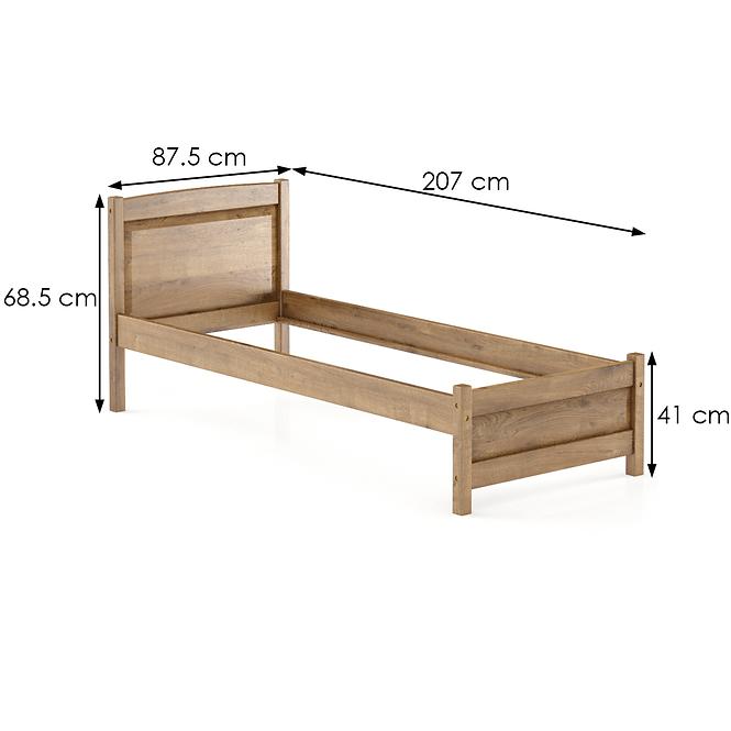 Bett aus kiefernholz LK125–80x200 eiche
