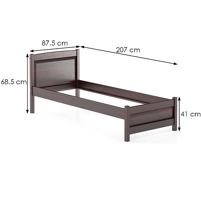 Bett aus kiefernholz LK125–80x200 nuss