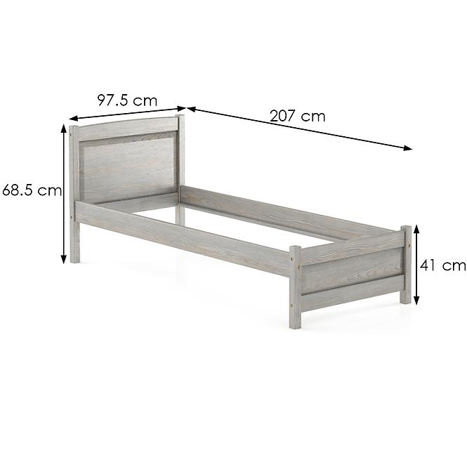 Bett aus kiefernholz LK125–90x200 grey