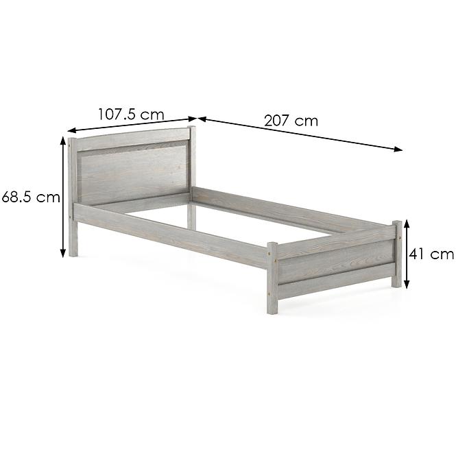 Bett aus kiefernholz LK125–100x200 grey
