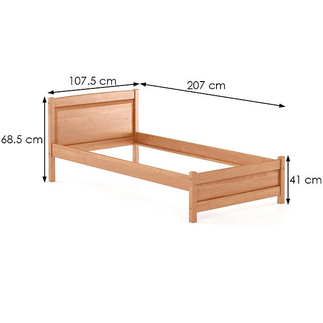 Bett aus kiefernholz LK125–100x200 erle