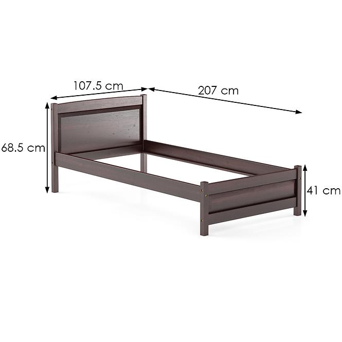 Bett aus kiefernholz LK125–100x200 nuss