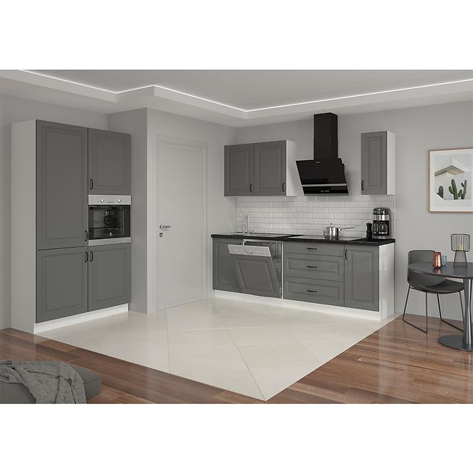 Türen für Einbauspülmaschine Küchenschrank Stilo dustgrey/weiß 713x596
