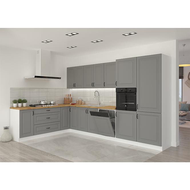 Türen für Einbauspülmaschine Küchenschrank Stilo dustgrey/weiß 713x596