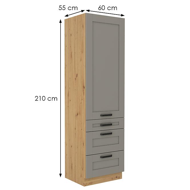 Küchenschrank Luna claygrey/artisan 60DKS-210 3S 1F