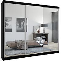 Schrank Lux 250 schwarz + 3 x spiegel