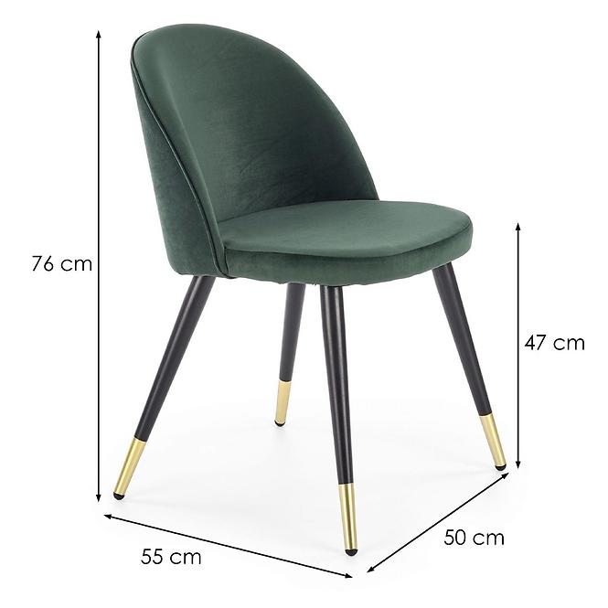 Stuhl K315 Stoff velvet/Metall dunkelgrün