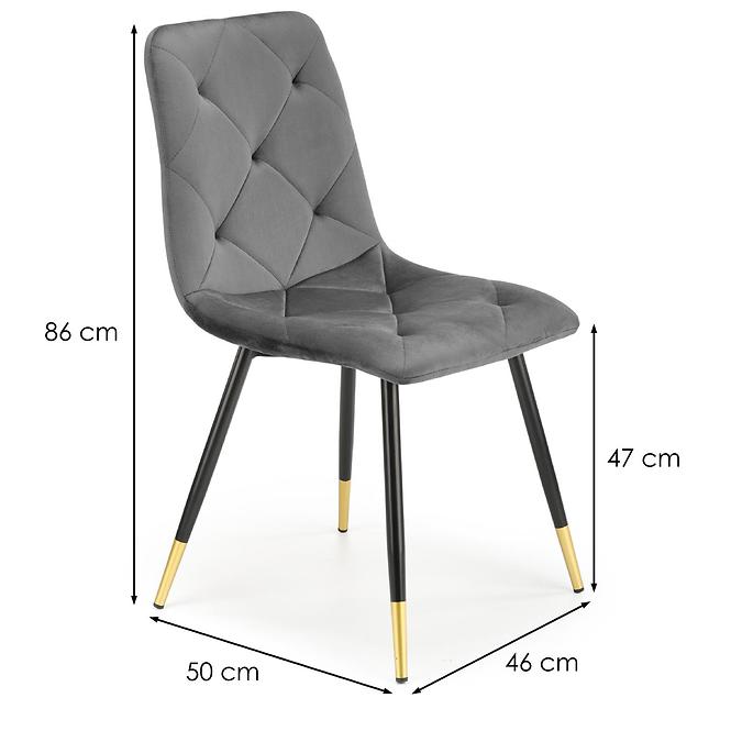 Stuhl K438 Stoff velvet/Metall Grau