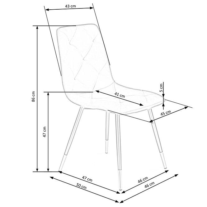 Stuhl K438 Stoff velvet/Metall Grau
