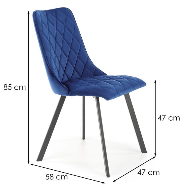 Stuhl K450 Stoff velvet/Metall dunkelblau