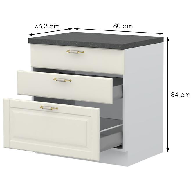 Küchenschrank Evergreen R-80-3MBOX/4 3S ivorymat