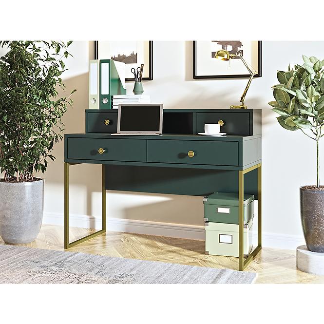 Schreibtisch 03 4S grünes/goldenes Metall,4