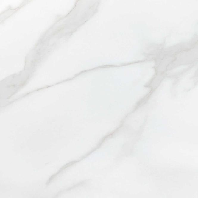 Esstisch Casemiro 90 Glas/Stahl – Weiß Marmur/Golden