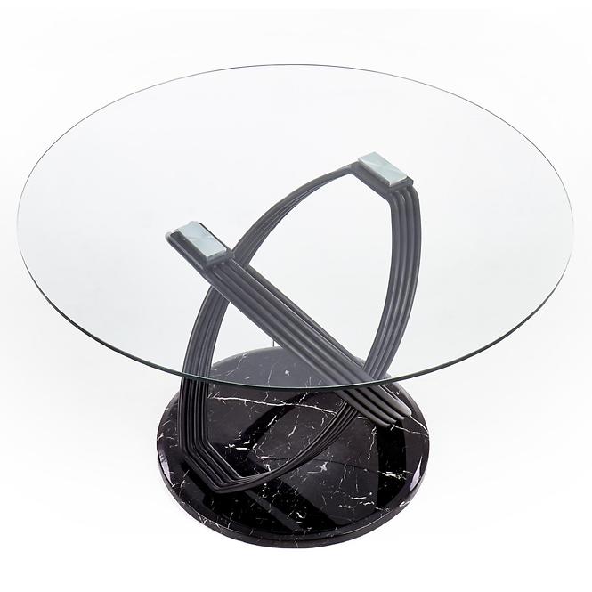Esstisch Optico 122 Glas/Stahl/Mdf – Transparent/Schwarz