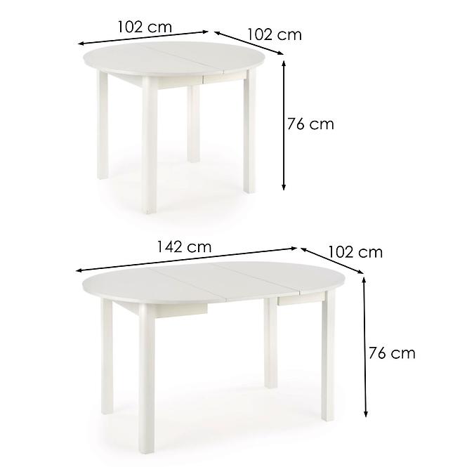 Tisch Ringo /102/142 Platte/Mdf - Weiß