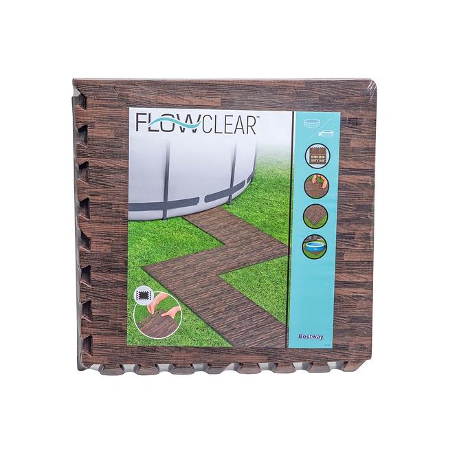 Flowclear™ Pool-Bodenschutzfliesen 50 x 50 cm, Holz-Optik (Palisander) (3M2) 58712