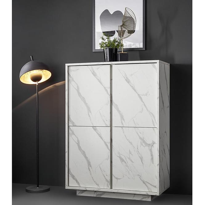 Vitrine Carrara marmor weiß