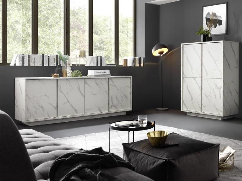 Vitrine Carrara marmor weiß